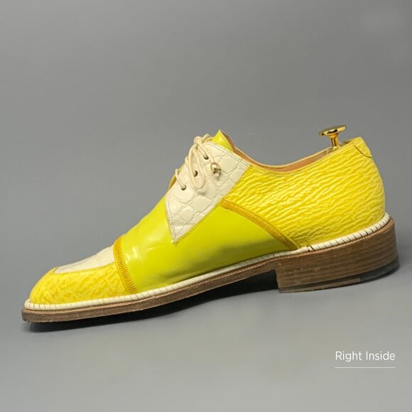 * RARE * MAURI Genuine Alligator / Shark Skin & Patent Leather / Men's 10M - Picture 6 of 14